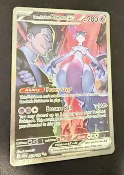 Team Rocket’s Mewtwo ex 231/182 SV10 Destined Rivals SIR Full Art Pokemon Card - Image 4