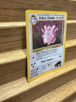 Pokemon Erika's Clefable Holo Rare Gym Heroes TCG Card 3/132 - Image 3