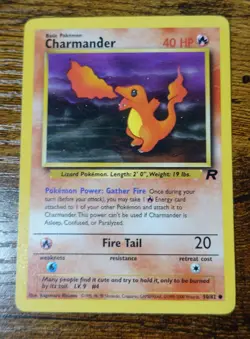 Charmander 50/82 Additional Black Ink Dot Error Misprint Pokemon Card LP - Image 1