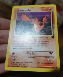 Charmander 50/82 Additional Black Ink Dot Error Misprint Pokemon Card LP - Image 4