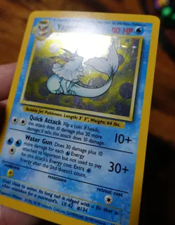 Vaporeon 12/64 No Symbol Error Holo Jungle Set Rare Pokemon Card LP^ - Image 1