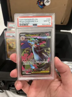 Pokemon 2025 Mega Charizard X ex 109 Ultra Rare Phantasmal Flames GEM MT PSA 10 - Image 1