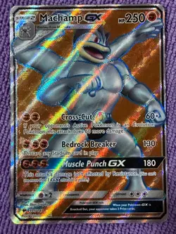 Pokemon Machamp GX 135/147 Ultra Rare Full Art SM Burning Shadows - Image 1