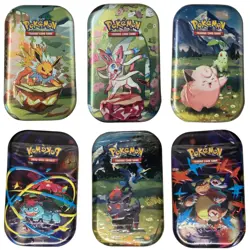 Pokemon Mini Tin Lot of 6 NEW Trading Card Game Tins Pokemon TCG Collector Tins - Image 1