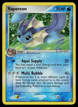 Pokemon Card - Vaporeon Unseen Forces 19/115 Holo Rare - Image 1