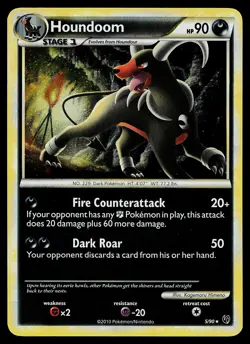 Pokemon Card - Houndoom HGSS Undaunted 5/90 Holo Rare - Image 1