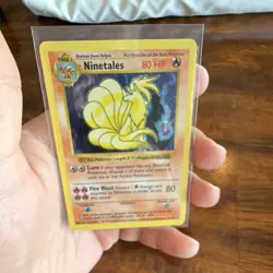 Pokemon Ninetales Base Set Holo Rare Unlimited 012/102 80 HP English 1999 - Image 1