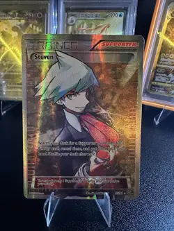 Pokemon TCG Steven Ancient Origins Holo Full Art Ultra Rare Card 95/98 - Image 1