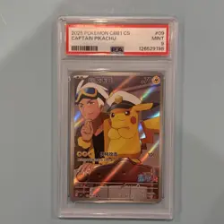 Pokemon Captain Pikachu Full Art Holo PSA Graded Card 2023 100/SV-P - Image 1