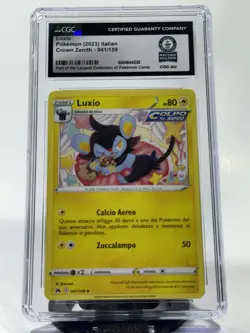 Pokemon CGC Guinness World Record 1 of 1 2023 Luxio 041/159 Italian Crown Zenith - Image 1
