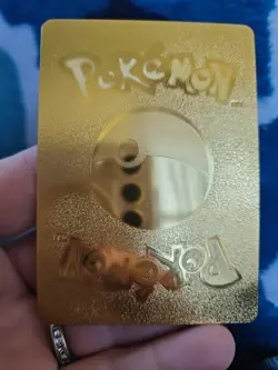 Pokemon Omastar V Gold Foil Fan Art Vinyl Textured Collector Card 174/195 HP190 - Image 2