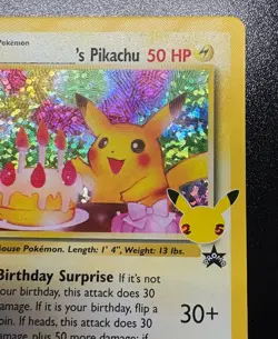 TCG POKEMON CELEBRATIONS BIRTHDAY PIKACHU HOLO 24 #2 - Image 2