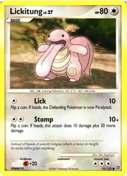 Pokemon TCG Lickitung Secret Wonders 91/132 Regular Common VLP - Image 1