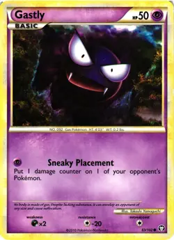Pokemon TCG Gastly 63/102 Common HGSS Triumphant MP - Image 1