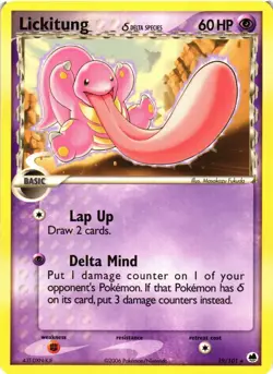 Pokemon TCG Lickitung (Delta Species) 19/101 Dragon Frontiers Regular LP - Image 1