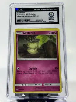 Pokemon CGC Guinness World Record 2017 Cottonee 90/145 Italian Guardians Rising - Image 1