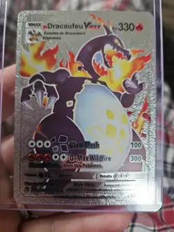 Dracaufeu (Charizard) Vmax Silver Foil Fan Art Vinyl Collector Pokemon HP330 - Image 1