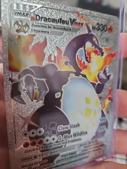 Dracaufeu (Charizard) Vmax Silver Foil Fan Art Vinyl Collector Pokemon HP330 - Image 3