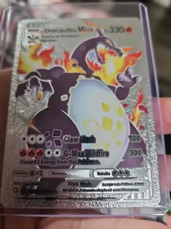 Dracaufeu (Charizard) Vmax Silver Foil Fan Art Vinyl Collector Pokemon HP330 - Image 4