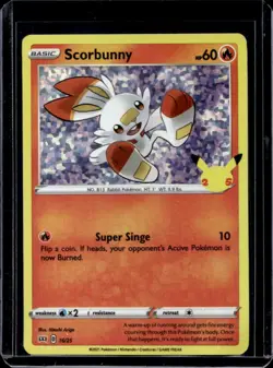 2021 Pokemon McDonald's 25th Anniversary Special Edition Scorbunny Foil #16/25 - Image 1