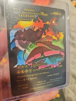 Charizard Blastoise Venusaur Vmax Black Foil Fan Art Textured Collector Pokemon - Image 2