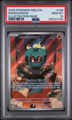 MARSHADOW 146 PSA 10 POKEMON ENGLISH MEGA EVOLUTION 2025 ILLUSTRATION RARE - Image 1