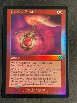 MTG Unstable Amulet (Retro Frame), NM-Mint, (MH3 #421) Foil - Image 1