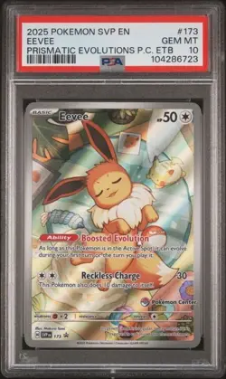 EEVEE Pokemon Center Stamp PROMO SVP 173 PSA 10 POKEMON PRISMATIC EVOLUTION 2025 - Image 1