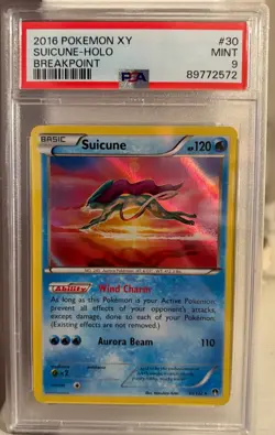2016 Pokemon XY Breakpoint #30 Suicune Holo Psa 9 - Image 1