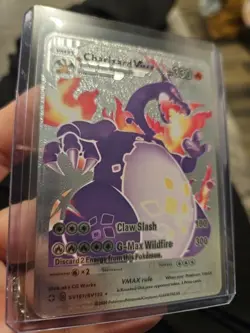 Charizard Vmax Premium Silver Foil Fan Art Vinyl Collector Pokemon SV107 Green - Image 2