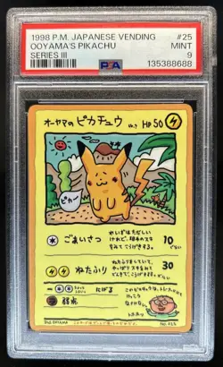 1998 Pokemon Japanese Vending Ooyama's Pikachu Series 3 #025 PSA 9 - Image 1