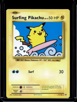 2016 Pokemon XY Evolutions Surfing Pikachu #111/108 - Image 1