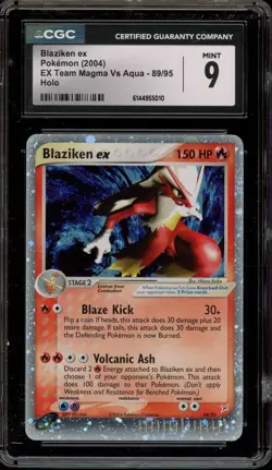 Pokemon Blaziken ex EX Team Magma Vs Team Aqua Holo Ultra Rare #89 CGC 9 Mint - Image 1