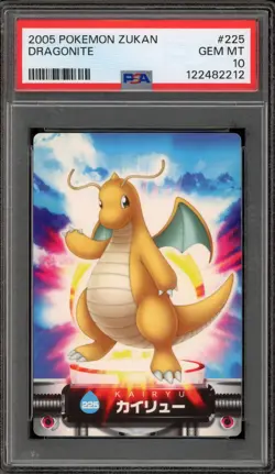 Pokemon Dragonite Zukan Card #225 PSA 10 Gem Mint - Image 1