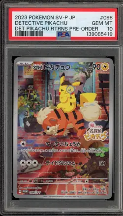 Pokemon Detective Pikachu Returns Preorder JPN FA Promo 098/SV-P PSA 10 Gem Mint - Image 1