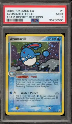 Pokemon Azumarill EX Team Rocket Returns Holo Rare #1 PSA 9 Mint - Image 1