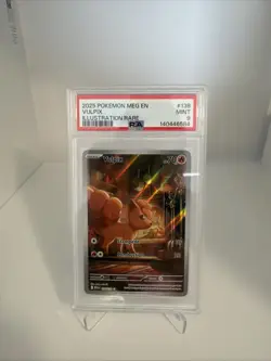 Pokemon TCG Vulpix Illustration Rare Card 138/132 Mega Evolution Pack PSA 9 - Image 1