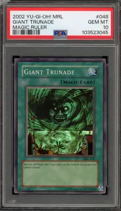 Yu-Gi-Oh! Giant Trunade Magic Ruler Unl. Super Rare MRL-048 DAMAGED SLAB PSA 10 - Image 1