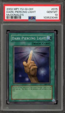 Yu-Gi-Oh! Dark-Piercing Light 2002 McDonald's Super Rare Promo MP1-015 PSA 10 - Image 1