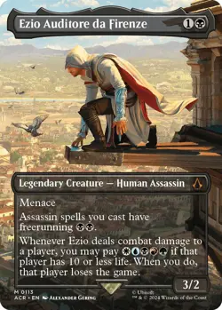 MTG Foil - Ezio Auditore da Firenze (Borderless) - 113 / NM / English - Image 1