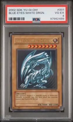 Blue Eyes White Dragon SDK-001 Ultra Rare HEAVY FOIL BLEED Yugioh PSA 4 *489 - Image 1