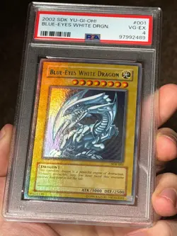 Blue Eyes White Dragon SDK-001 Ultra Rare HEAVY FOIL BLEED Yugioh PSA 4 *489 - Image 3