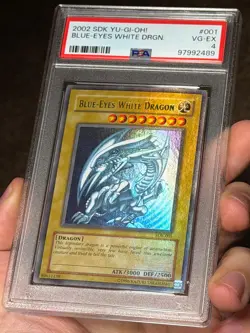 Blue Eyes White Dragon SDK-001 Ultra Rare HEAVY FOIL BLEED Yugioh PSA 4 *489 - Image 4