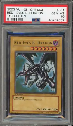Yu-Gi-Oh! Red-Eyes B. Dragon Starter Deck Joey 1st Edition SDJ-001 PSA 10 - Image 1