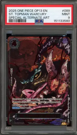 One Piece CCG St. Topman Warcury Special Alternate Art OP13-089 PSA 9 Mint - Image 1