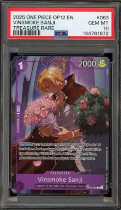 One Piece CCG Vinsmoke Sanji Treasure Rare OP10-063 PSA 10 Gem Mint - Image 1