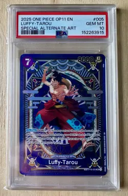2025 One Piece OP11 En Luffy Tarou Special Alternate Art #005 PSA 10 Gem Mint - Image 1