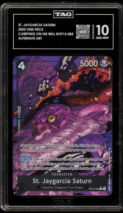 One Piece CCG St. Jaygarcia Saturn Carrying on His Will Alt Art OP13-083 TAG 10 - Image 1