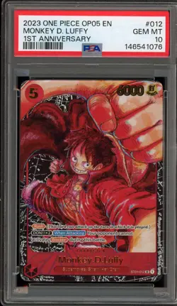 One Piece CCG Monkey.D.Luffy 1st Anniversary ST01-012 PSA 10 Gem Mint - Image 1