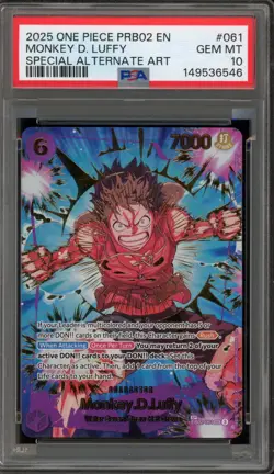 One Piece CCG Monkey.D.Luffy PRB02 Special Alternate Art EB02-061 PSA 10 - Image 1